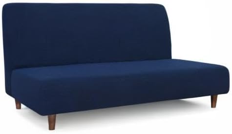 Easy-Going 100% Waterproof Futon Cover, Stretch Futon Slipcover Medium | Dual Waterproof Armless Futon Couch Cover, Leakproof Sofa Bed Furniture Protector for Kids Pets Dog Cat, Navy