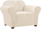 Stretch Chair Cover Chair Slipcovers with Arms 1-Piece Chair Sofa Slipcovers or Living Room Non Slip Armchair Cover Furniture Protector Dogs Pet Friendly(Armchair, Biscotti Beige)