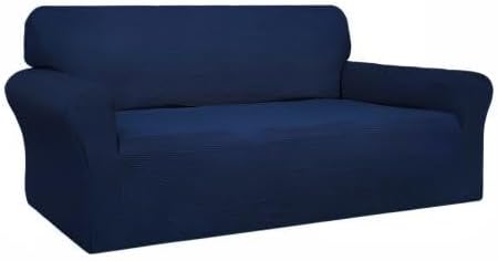 Easy-Going 100% Waterproof Couch Cover, 3 Cushion Oversized Sofa Cover | Leakproof Sofa Slipcover, Stretch Jacquard Furniture Protector Against Stain Spill from Kids, Pets, Dog, Navy