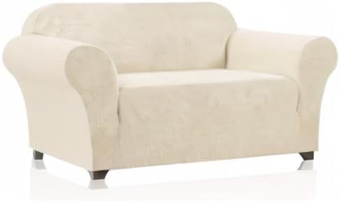 Stretch Loveseat Sofa Cover Slipcover Couch Cover for 2 Cushion Sofa Washable Sofa Cover for Pets Friendly Furniture Protector Covers with Non Slip Bottom(Loveseat, Biscotti Beige)