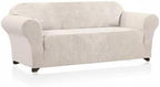 Oversized Stretch Sofa Cover Slipcover 1-Piece, Spandex Jacquard Fabric Universal Couch Cover for 3 Cushion, Washable Non Slip Sofa Cover, Pet Friendly (XL Sofa 101"-110", Ivory)