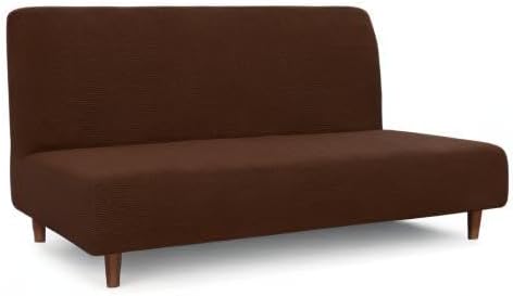 Easy-Going 100% Waterproof Futon Cover, Stretch Futon Slipcover Medium | Dual Waterproof Armless Futon Couch Cover, Leakproof Sofa Bed Furniture Protector for Kids Pets Dog Cat, Coffee