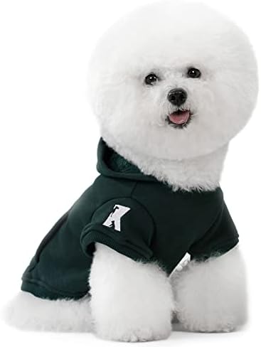 Koneseve Dog Hoodie Fleece Puppy Clothes Warm Sweater with Hat for Small Dogs Cat Hooded Shirt Kitten Pet Basic Sweatshirt with Pocket Doggie Soft Winter Coat Apparel (Green XL) - Image 5