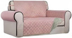 PureFit Reversible Quilted Couch Covers for Dogs Loveseat Sofa Cover 46.5” | Pink/Beige, Water Resistant Couch Protector, Washable Pet Couch Cover with Non Slip and Elastic Straps For Kids