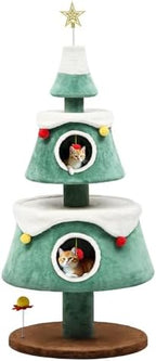 DWVO 63" Christmas Cat Tree with 2-Storey House - Image 4
