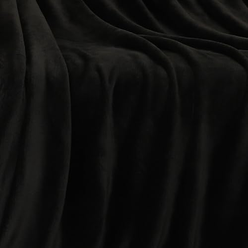Black Fleece Plush Throw Blanket 50"x70"for Couch Sofa Fuzzy Cozy Flannel - Image 5