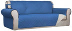 PureFit Reversible Quilted Sofa Cover, Water Resistant Slipcover Furniture Protector, Washable Couch Cover with Non Slip Foam and Elastic Straps for Kids, Dogs, Pets (X Large, Blue/Ivory) | Blue/Ivory, Water Resistant Couch Protector, Washable Pet Couc...