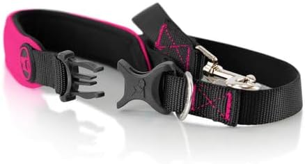 Gooby Escape Free Sport Leash - Pink, 4 FT - Neoprene Dog Leash with Quick Release Buckle for Small, Medium and Large Dogs