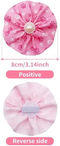 PET SHOW 50 Pack Dog Collar Flowers and Bows Bulk Paw Bone Random Assorted Small Medium Large Dogs Cats Charms Girl Boy Slide on Collars Harness Attachments Pet Costume Grooming Accessories - Image 2
