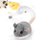Migipaws Interactive MigiMouse Cat Toy 360° Rolling & Spin with Mesh Plastic Tail for Indoor Cats Smart Motion Sensor, Realistic Squeak, Rechargeable Plush Kitten Toy(Grey) by MigipawsCreateMoreEnjoymenttoPetsandFamily