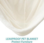 COZY KISS Waterproof Pet Blanket for Large Dog & Cat, 40x60 inch Cream - Image 2