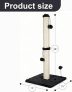 MECOOL 34“ Tall Cat Scratching Post Premium Basics Kitten Scratcher Sisal Scratch Posts Trees with Hanging Ball for Indoor Cats (34 inches for Adult Cats, Charcoal Gray) - Image 5