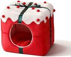 Winter Warm Cat Cave Bed for Kittens Small Dogs, 14 IN Soft Cat Sleeping Bag with Removable Washable Cushion, Non-Slip Bottom Enclosed Cozy Pet Nest, Christmas Pet Gift for Indoor Cats Puppies - Image 6