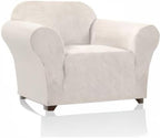 Stretch Chair Cover Chair Slipcovers with Arms 1-Piece Chair Sofa Slipcovers or Living Room Non Slip Armchair Cover Furniture Protector Dogs Pet Friendly(Armchair,Ivory)