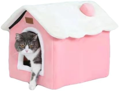 Christmas Cat Tent Cat Bed Cave (Pink, L (20.5 X 17 X 19.7 Inch)) by GPPSUNGD