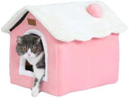 Christmas Cat Tent Cat Bed Cave (Pink, S(15.7 X 12.6 X 13.8 Inch)) by GPPSUNGD