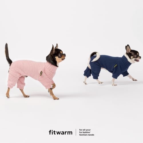 Fitwarm Turtleneck Knitted Dog Sweater Puppy Pajamas Thermal Doggie Winter Clothes Knitwear Pet Coats Cat Apparel Blue Medium - Image 5