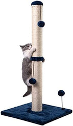 MECOOL 34“ Tall Cat Scratching Post Premium Basics Kitten Scratcher Sisal Scratch Posts Trees with Hanging Ball for Indoor Cats, Navy by MECOOL