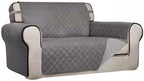 PureFit Reversible Quilted Couch Covers for Dogs Loveseat Sofa Cover 46.5” | Gray/Light Gray, Water Resistant Couch Protector, Washable Pet Couch Cover with Non Slip and Elastic Straps For Kids