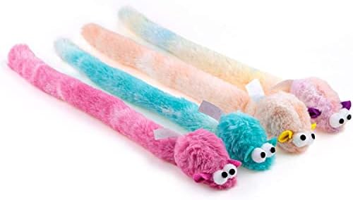 CHIWAVA 4PCS 15" Long Soft Plush Cat Toys Mice with Bell Rustle Sound Mouse by Chiwava