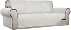 PureFit Reversible Quilted Sofa Cover Dog Couch Covers for Sofa, 66 in | Ivory/Ivory, Water Resistant Couch Protector, Washable Pet Couch Cover with Non Slip and Elastic Straps For Kids