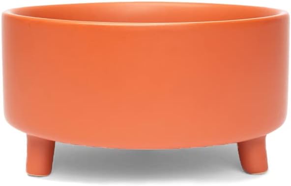 Waggo Uplift Ceramic Dog Bowl for Small Medium and Large Breeds - Heavyweight and Durable Pet Food and Water Dish Crock, Dishwasher Safe, Modern, Elevated Feeder (Small, Teracotta)
