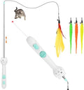 TBTeek Cat Toys Retractable Pole Wand Toy with Feather for Indoor Cats by TBTeek