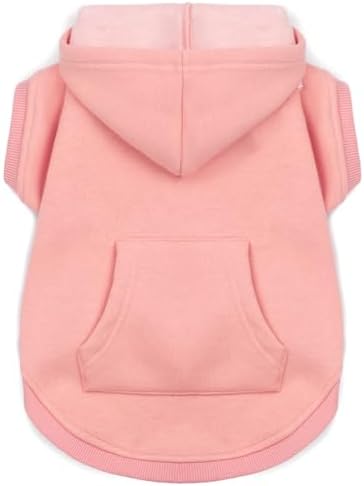 Koneseve Dog Hoodie - Fleece Warm Sweater with Pocket, Soft Clothes for Daily Wear, Basic Hooded Sweatshirts, Winter Coat Clothing, Comfort Tee Shirt Fit for All Breeds Pet - Pink - XL by Koneseve