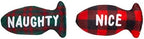 Pearhead Naughty Or Nice Christmas Cat Toy Set, Holiday Pet Owner Gift, Christmas Must Have Toy Set, Cat Teaser Toy, with Catnip Pouch, Set of 2 by Pearhead