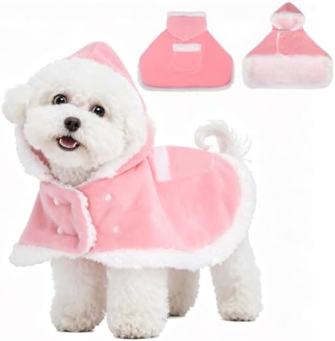 EXPAWLORER Dog Winter Coat with Hat - Fleece Flannel Warm Pet Cloak Cape by EXPAWLORER