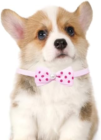 PET SHOW Cute Bow Ties Collar for Small Dogs Puppy Cats Adjustable Bowties Neckties Pet Grooming Accessories Assorted Randomly Pack of 50 (Girl Bow Ties) - Image 5