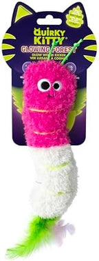 Quirky Kitty Glowing Forest Glow Worm Kicker Catnip Cat Toy for Pounce Play by QuirkyKitty