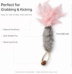 3 Pack Rabbit Fur Catnip Toys with Feathers – Interactive Carrot Cat Toys with Galls Fruit for Indoor Cats and Kittens - Image 2