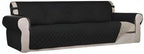 PureFit Reversible Quilted Couch Covers for Dogs Sofa Cover 4 Seater 88" | Black/Beige, Water Resistant Couch Protector, Washable Pet Couch Cover with Non Slip and Elastic Straps For Kids
