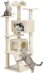 Yaheetech 62in Cat Tree Tower, Double Condo, Multi Platforms, Scratch Posts by Yaheetech