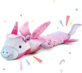 lilfrd Pink Unicorn Squeaky Dog Toy, Crinkle Plush Tug Toy for Dogs by Lilfrd