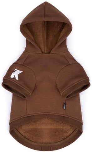 Koneseve Dog Hoodie & Cat Sweater, Warm Fleece Hooded Soft Winter Sweatshirt for All Breeds, Cozy Pet Clothes, Brown, 3XL - Image 2
