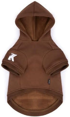 Koneseve Dog Hoodie & Cat Sweater, Warm Fleece Hooded Soft Winter Sweatshirt for All Breeds, Cozy Pet Clothes, Brown, 2XL - Image 2