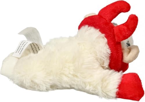 Multipet Lamb Chop Dog Plush Toy with Santa Hat - Squeaky Toy - Image 4