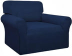 Easy-Going 100% Waterproof Chair Couch Cover, Stretch Jacquard Sofa Cover | Dual Waterproof Sofa Slipcover, Leakproof Furniture Protector for Kids, Pets, Dog and Cat (Chair, Navy)