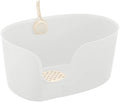 Richell PAW TRAX High Wall Cat Litter Box XL, Large High Sides Cat Litter Pan in White