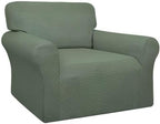 Easy-Going 100% Waterproof Chair Couch Cover, Stretch Jacquard Sofa Cover | Dual Waterproof Sofa Slipcover, Leakproof Furniture Protector for Kids, Pets, Dog and Cat (Loveseat, Grayish Green)