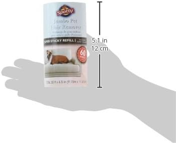 Jumbo Extra Sticky, Adhesive Lint Roller Refill, Pet Cat & Dog Hair Remover for Clothes and Furniture, 60 Sheet ct