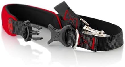 Gooby Escape Free Sport Leash - Red, 4 FT - Neoprene Dog Leash with Quick Release Buckle for Small, Medium and Large Dogs