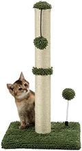 MECOOL Cat Scratching Post Premium Basics Kitten Scratcher Sisal Scratch Posts with Hanging Ball 22in for Kittens or Smaller Cats, Cactus Green by MECOOL