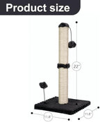 MECOOL Cat Scratching Post Premium Basics Kitten Scratcher Sisal Scratch Posts with Hanging Ball 22in for Kittens or Smaller Cats (22 inches for Kitten,Charcoal Gray) - Image 5