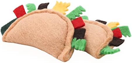 Glaciart One Felt Taco Cat Toys with Catnip, 2 Pcs Cute Wool Cat Toy for Interaction and Boredom Relief, Encourages Exercise, Exploring and Play - Image 6