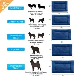 Dog Beds Crate Pad for Medium/Large Dogs Fit Metal,Ultra Soft, Washable & Anti-Slip Kennel Pad for Dogs Cozy Sleeping Mat,Navy Blue 36inch