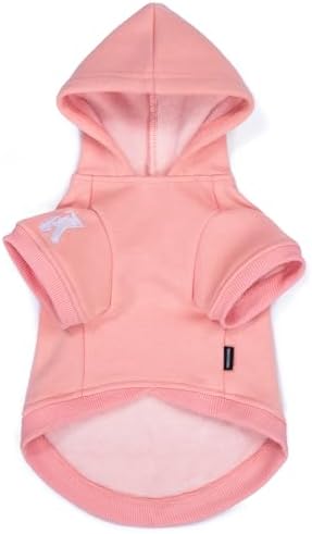 Koneseve Dog Hoodie - Fleece Warm Sweater with Pocket, Soft Clothes for Daily Wear, Basic Hooded Sweatshirts, Winter Coat Clothing, Comfort Tee Shirt Fit for All Breeds Pet - Pink - S - Image 2