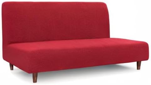Easy-Going 100% Waterproof Futon Cover, Stretch Futon Slipcover Medium | Dual Waterproof Armless Futon Couch Cover, Leakproof Sofa Bed Furniture Protector for Kids Pets Dog Cat, Christmas Red